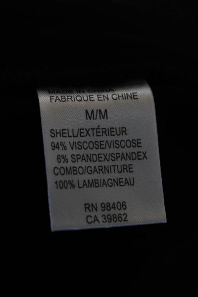 Theory Womens Textured Elastic Waistband Lined Midi Sleek Skirt Black Size M
