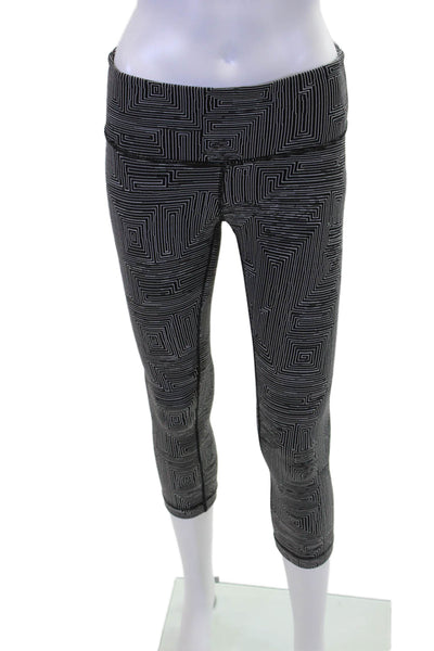 Lululemon Womens Textured Lined Colorblock Ankle Leggings Black Size S