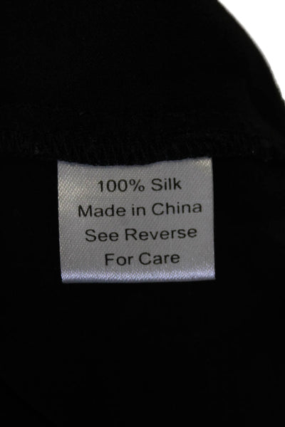 Parker Womens Long Sleeve Scoop Neck Ruffle Sleek Blouse Black Size M