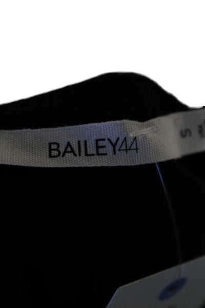 Bailey 44 Womens Textured Round Neck Sleeveless Lace Trim Top Black Size S
