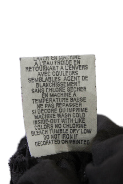 Joie Womens Front Zip Long Sleeve Crew Neck Jean Jacket Brown Size Large