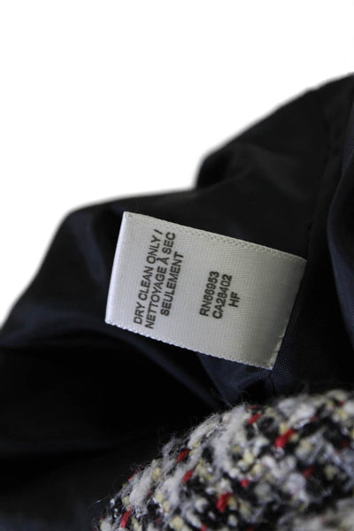 Cynthia Cynthia Steffe Womens Double Breasted Lace Trim Tweed Jacket Gray Small
