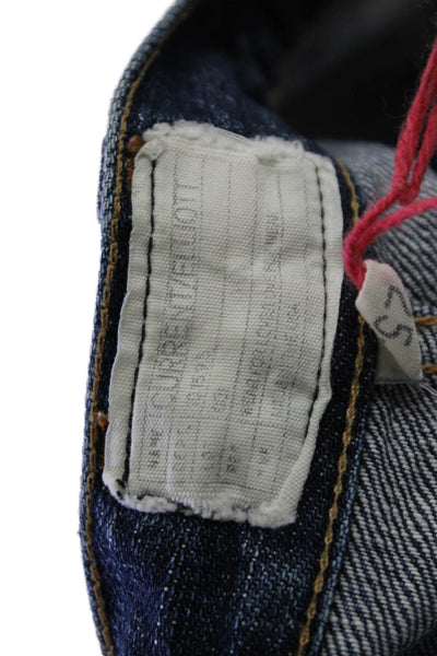 Current/Elliott Womens Zipper Fly High Rise Distressed Crop Jeans Blue Size 25