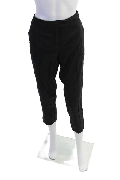 Theory Womens Flat Front Solid Straight Leg Trousers Black Size 6