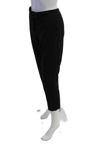 Theory Womens Flat Front Solid Straight Leg Trousers Black Size 6
