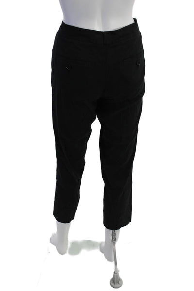 Theory Womens Flat Front Solid Straight Leg Trousers Black Size 6