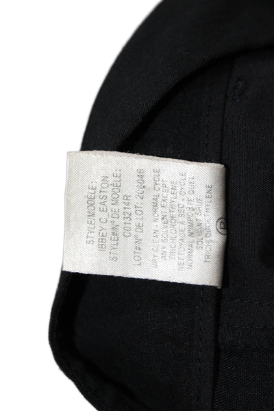 Theory Womens Flat Front Solid Straight Leg Trousers Black Size 6