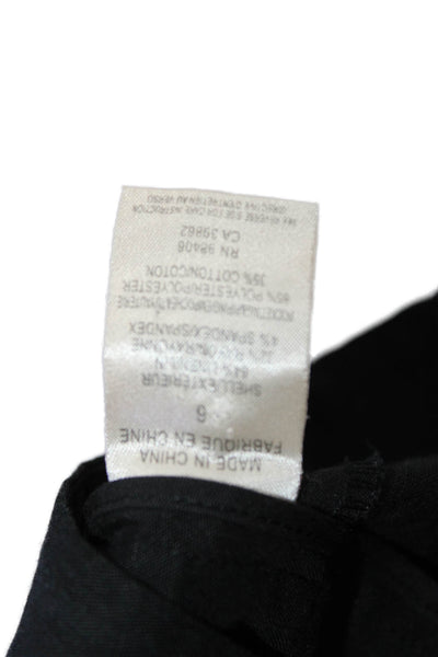 Theory Womens Flat Front Solid Straight Leg Trousers Black Size 6
