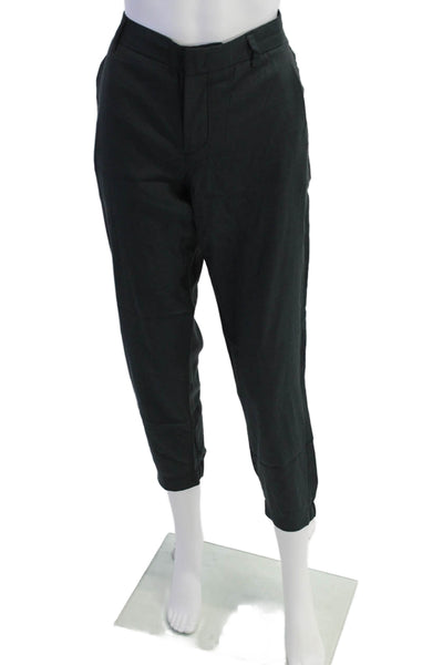 Vince Womens Cotton Flat Front Tapered Trousers Blue Size 4