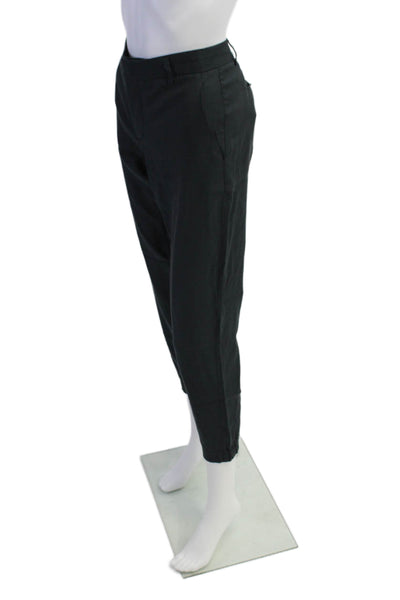 Vince Womens Cotton Flat Front Tapered Trousers Blue Size 4