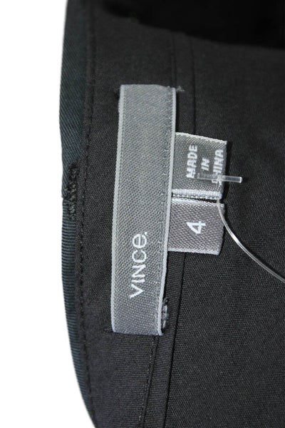 Vince Womens Cotton Flat Front Tapered Trousers Blue Size 4