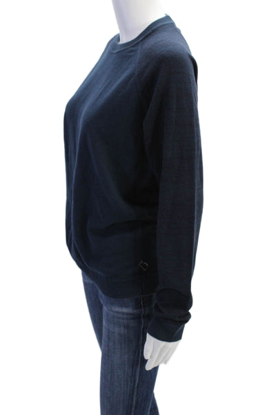 Ted Baker London Womens Long Sleeve Solid Crewneck Pullover Sweater Blue Size 4