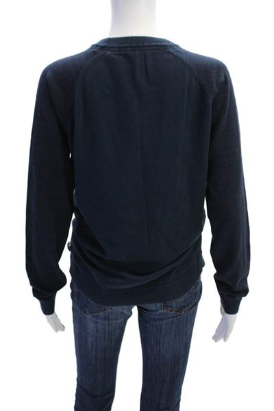 Ted Baker London Womens Long Sleeve Solid Crewneck Pullover Sweater Blue Size 4