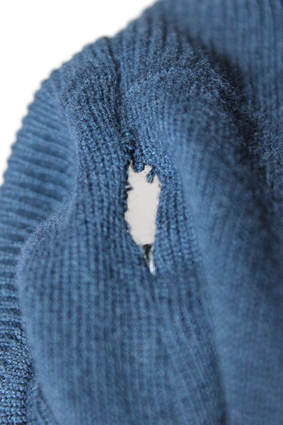 Ted Baker London Womens Long Sleeve Solid Crewneck Pullover Sweater Blue Size 4