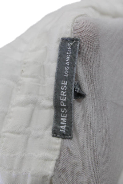 James Perse Womens Long Sleeve Cotton Striped Button Down Shirt White Size 2