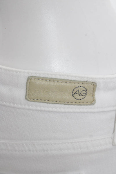 Adriano Goldschmied Womens Cotton Crop Ankle Bottom Slim Pants White Size EUR 27