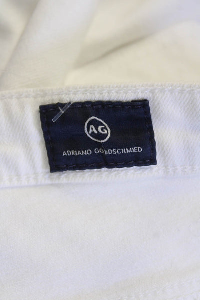 Adriano Goldschmied Womens Cotton Crop Ankle Bottom Slim Pants White Size EUR 27