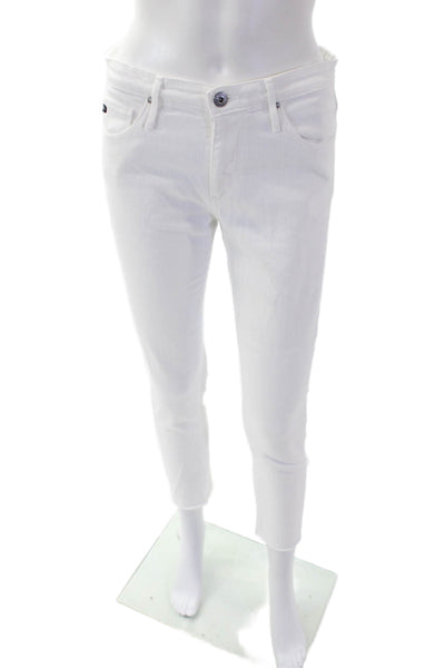Adriano Goldschmied Womens Cotton Zip Button Skim Leg Pants White Size EUR 26