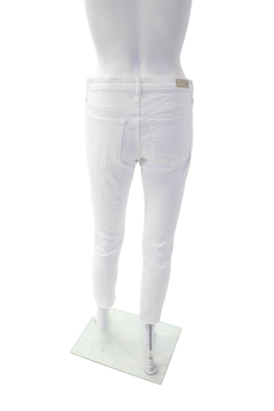 Adriano Goldschmied Womens Cotton Zip Button Skim Leg Pants White Size EUR 26
