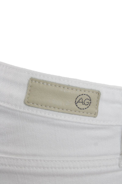 Adriano Goldschmied Womens Cotton Zip Button Skim Leg Pants White Size EUR 26