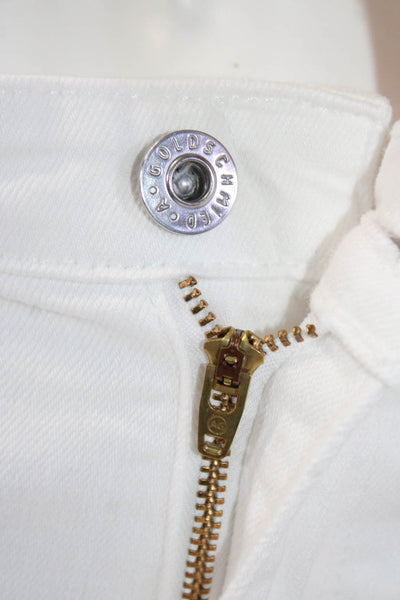 Adriano Goldschmied Womens Cotton Zip Button Skim Leg Pants White Size EUR 26
