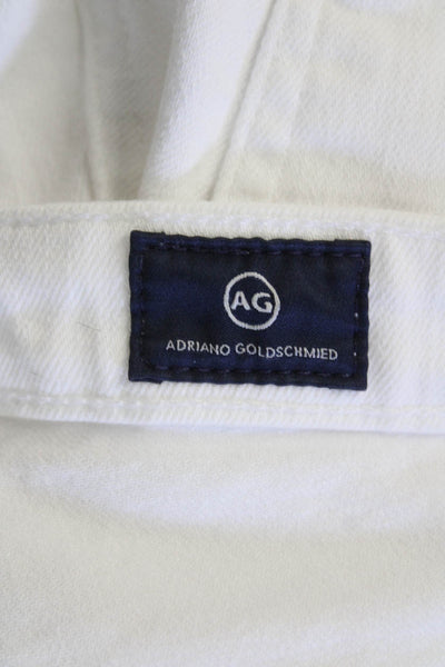 Adriano Goldschmied Womens Cotton Zip Button Skim Leg Pants White Size EUR 26