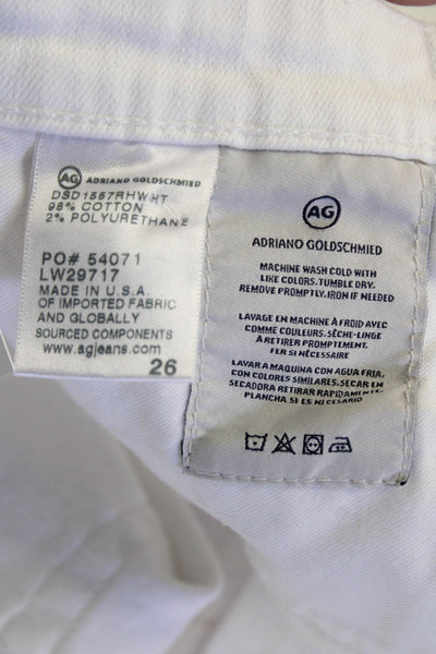 Adriano Goldschmied Womens Cotton Zip Button Skim Leg Pants White Size EUR 26