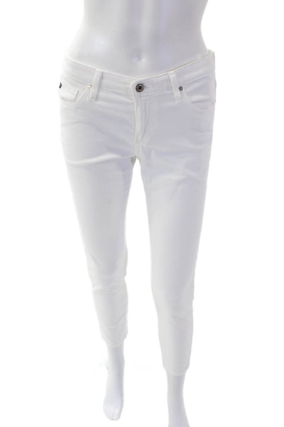 Adriano Goldschmied Womens Cotton Zip Button Straight Leg Pants White Size EUR 2