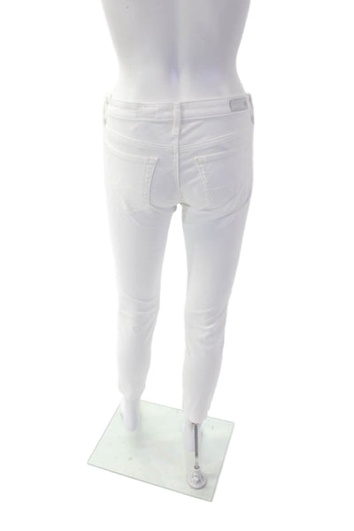 Adriano Goldschmied Womens Cotton Zip Button Straight Leg Pants White Size EUR 2