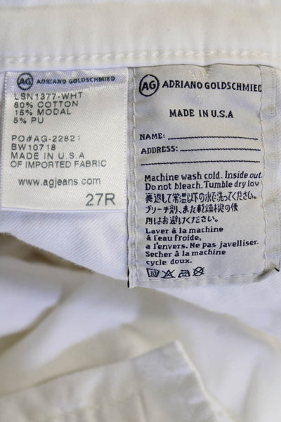 Adriano Goldschmied Womens Cotton Zip Button Straight Leg Pants White Size EUR 2