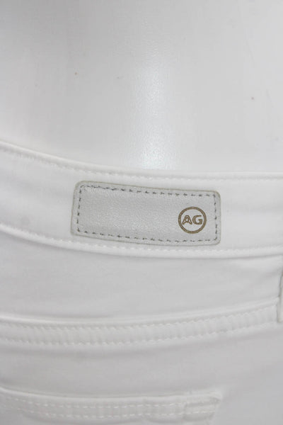Adriano Goldschmied Womens Textured Zip Button Slim Leg Pants White Size EUR 27