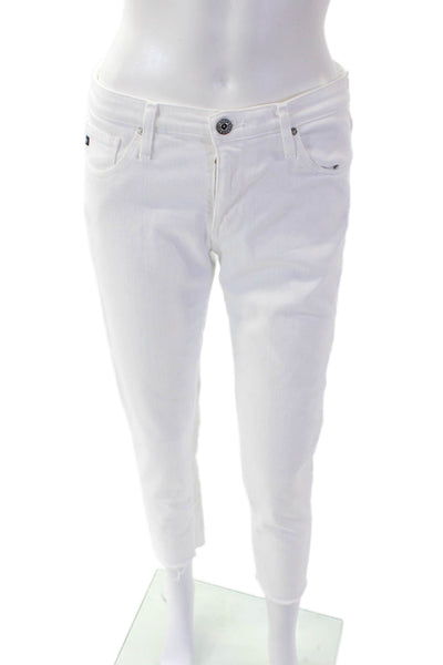 Adriano Goldschmied Womens Zip Button Slim Ankle Cut Pants White Size EUR 27