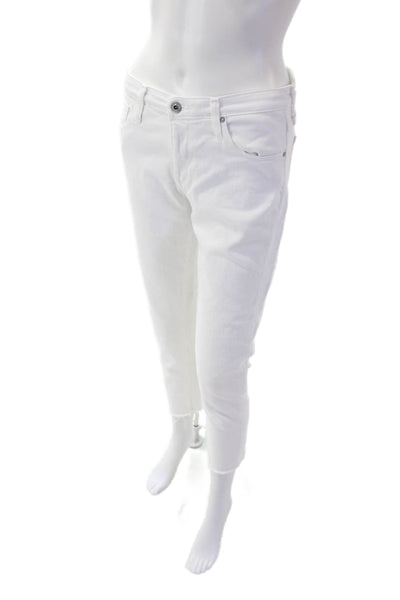 Adriano Goldschmied Womens Zip Button Slim Ankle Cut Pants White Size EUR 27