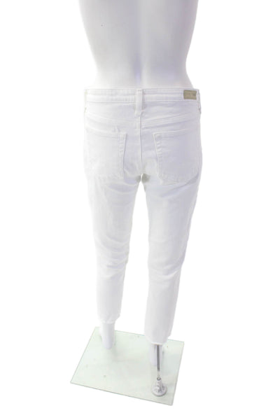 Adriano Goldschmied Womens Zip Button Slim Ankle Cut Pants White Size EUR 27