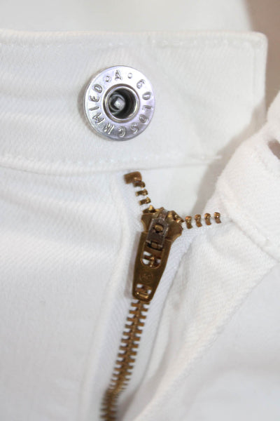 Adriano Goldschmied Womens Zip Button Slim Ankle Cut Pants White Size EUR 27