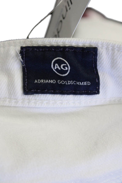 Adriano Goldschmied Womens Zip Button Slim Ankle Cut Pants White Size EUR 27