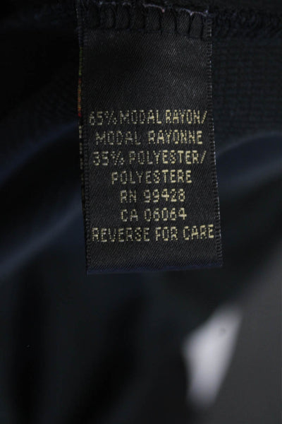 Bugatchi Mens Cotton Short Sleeve V-Neck Button Polo T-Shirt Black Size XL
