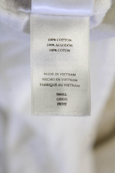 Rails Womens Cotton V-neck Long Sleeve Half Button Blouse White Size S