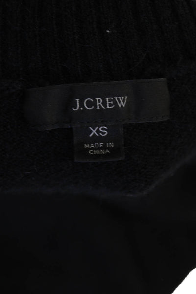 J Crew Womens Puffy Long Sleeves Sweater Black Wool Blend Size Extra Small
