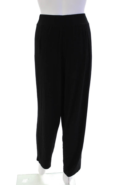 Eileen Fisher Woman Womens Two Pocket Elastic Waist Tapered Pants Black Size 1X
