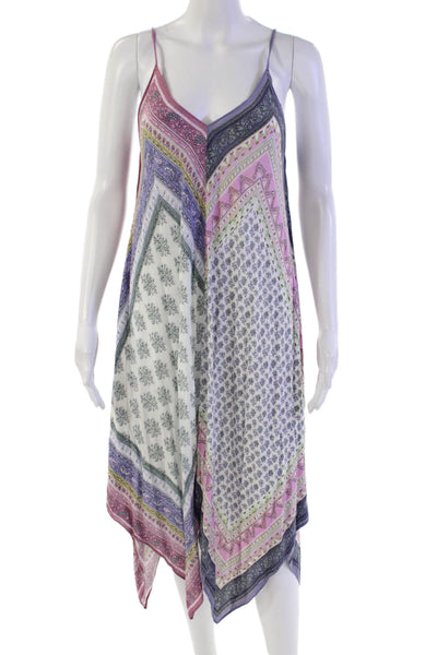 Floreat Womens Paisley Floral Print V Neck Dress Multi Colored Size Medium