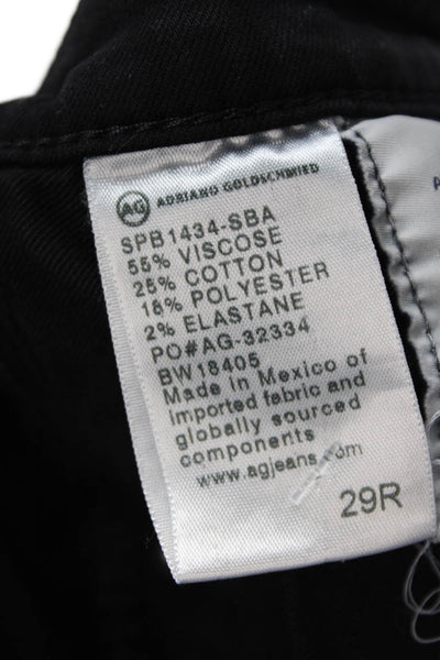AG Adriano Goldschmied Womens The Prima Mid Rise Jeans Black Cotton Size 29
