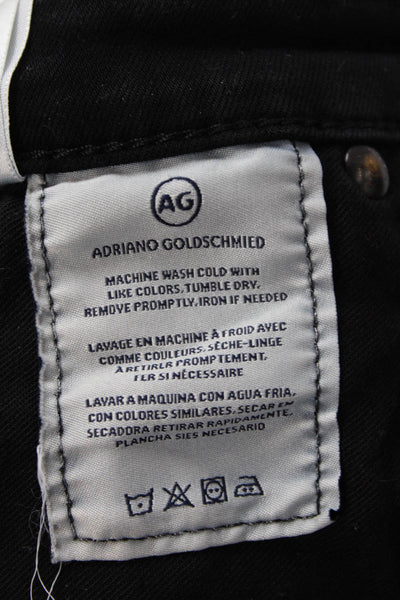 AG Adriano Goldschmied Womens The Prima Mid Rise Jeans Black Cotton Size 29