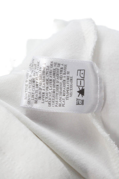 A.L.C. Womens Short Wing Sleeves Pullover Shirt White Cotton Size Medium