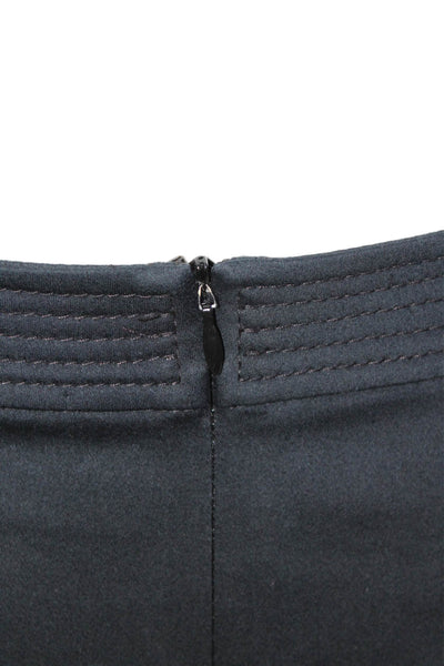 Charles Chang-Lima Womens Cotton Quilted Waistband Pencil Skirt Blue Size 28"