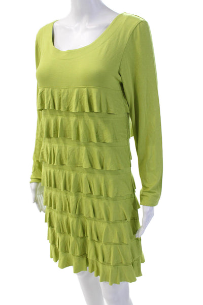 Isle By Melis Kozan Womens Long Sleeve Knee Length Tiered Dress Pink Size M