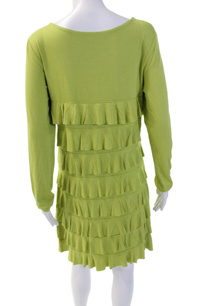 Isle By Melis Kozan Womens Long Sleeve Knee Length Tiered Dress Pink Size M