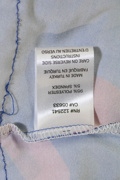 Isle By Melis Kozan Womens Abstract Tiered Half Sleeve Dress Blue Size L