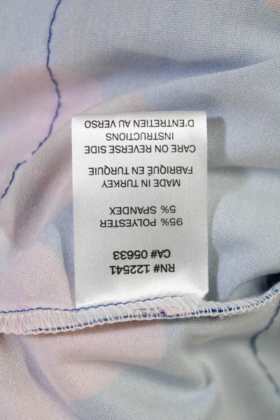 Isle By Melis Kozan Womens Abstract Tiered Half Sleeve Dress Blue Size XL