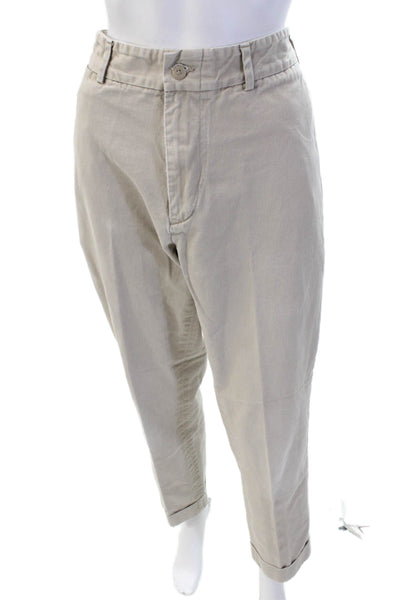 Jack Donnelly Womens Cotton Zip Button Straight Cuff Bottom Pants Khaki Size EUR